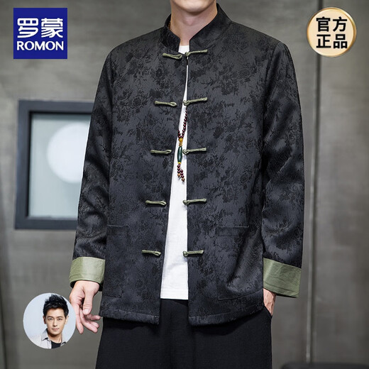 ROMON (ROMON) Nuevo traje de brecha de estilo chino al estilo masculino de otoño chino e invierno chaqueta de manga larga hebilla retro haanfu