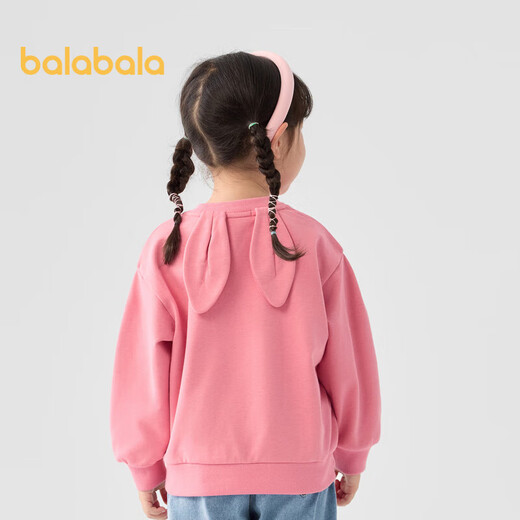 Balabala Sweinshirt Chicas 2024 Ropa de primavera y otoño Cartoon Rabbit Sweet Round Neck Top Lindo 208324121001