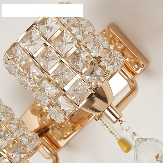 Wall lamp with built-in switch LED bedroom bedside lamp with pull switch modern simple balcony staircase living room aisle double-head wall lamp gray 6001-1 with pull switch