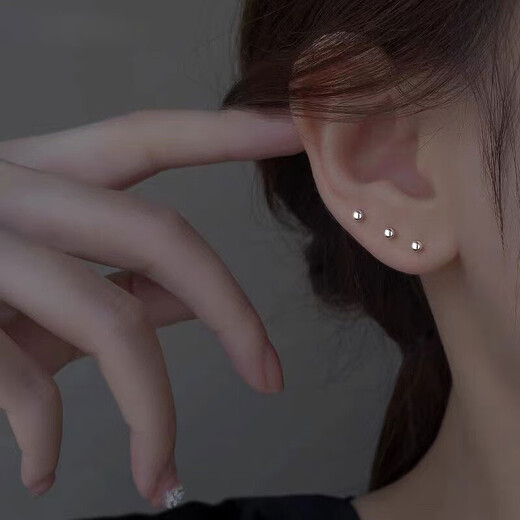 Yinyu Ear piercing men and women S925 silver needle earrings for sleeping, no need to pick them off, simple and compact ear bone earrings, birthday gifts for girls, ear square earrings YU048A