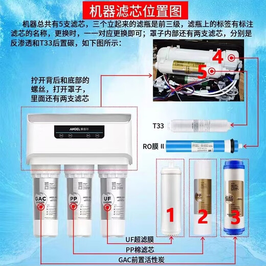 安吉尔安吉尔净水器滤芯A4/A6/J2305-ROB8/B12a/J1105/2375/J1205-ROB8c J2375-ROB12（全套-原厂RO膜）