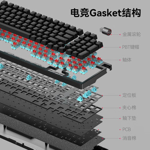 Ride (EDIFIER) HECATE G4K mechanical keyboard Wired wireless Bluetooth three-mode gaming keyboard 98 key RGB full-key hot-swap gasket structure [three-mode wireless] space-time blue axis Xuanwu black