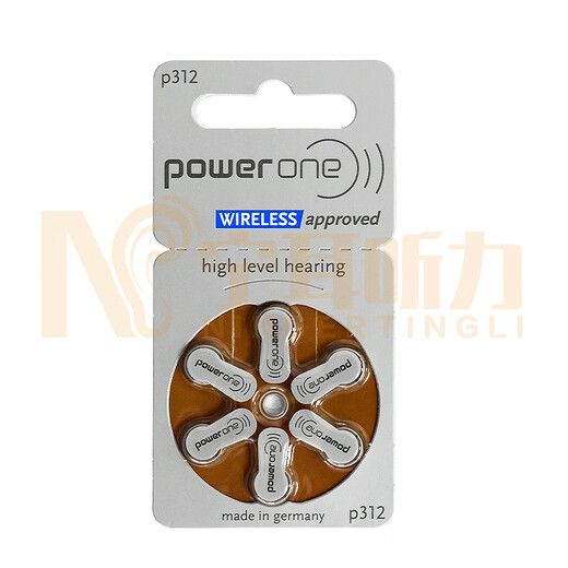 助听器配件powerone助听器纽扣电池P10 P312 P13 P675 312号(1版6粒)