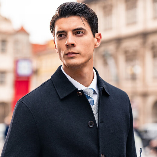 Mr. Bu Business Lapel Wool Cardigan Men's Spring y Autumn Chaqueta de bolsillo de bolsillo de doble cara BT12358 Liquidación de código roto Negro 2xl (185)