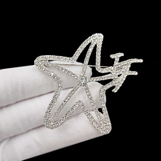 Suiyuxianyan new Hao stone diamond brooch bow tie pin anti-exposure fashion accessories design 5096 (37x57mm)