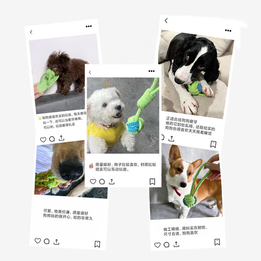 HELLOJOY Dog Toys Teeth Resistant Cotton Tether Ball Set Pet Puppies Puppy Toys 5-piece Set for Playing and Relieving Boredom