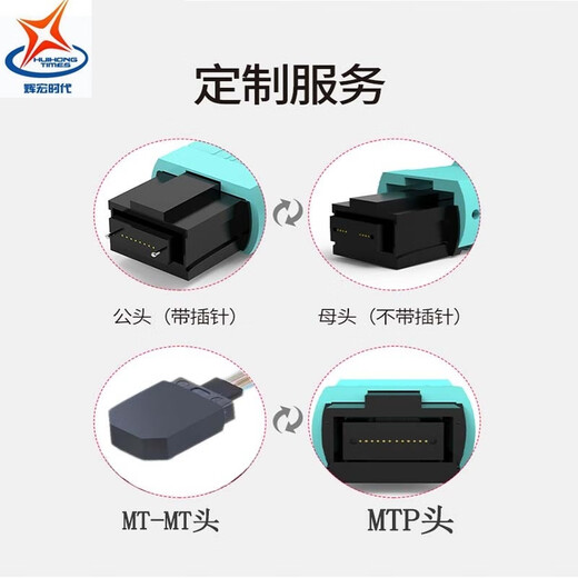 Huihong Times Faser-Optik-Jumper MPO-MPO/LC/FC8 CORE 12 CORE 24 CORE OM4 100 Gigabit Multimode 40G/100g/200g/400G Ein-minütiges Vier-optisches Modul Fasersprung MTP-Strahl optisch-Kabel MPO-MPO8 Core (OM3) 1 Meter