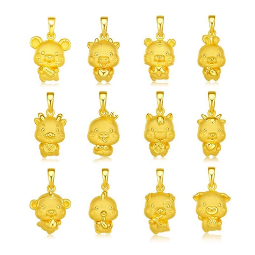 The most decorated au999 gold zodiac necklace 999 gold pendant pure gold zodiac sign for girlfriend birthday gift gold zodiac horse 0.7g+18K gold necklace+