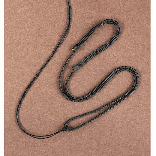 Mengyi 2mm fine soft jade pendant lanyard for women and men necklace rope adjustable jade pendant rope nine braid rope full coffee adjustable plain rope style