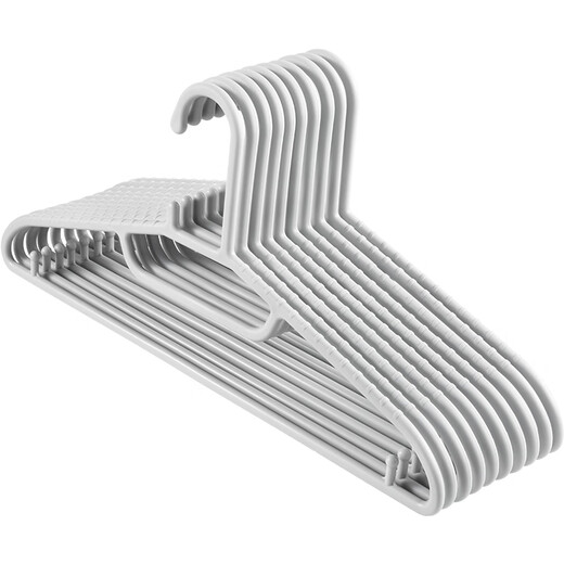 Made in Tokyo, traceless clothes hangers, plastic clothes hangers, wet and dry clothes supports, non-slip clothes hangers for student dormitories, 10 gray