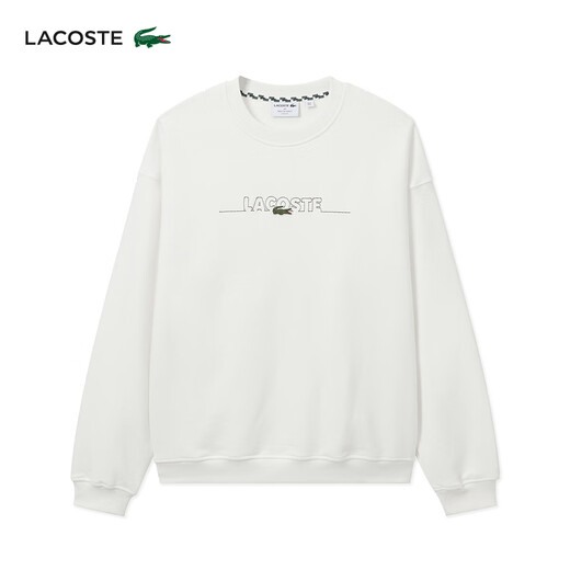 Lacoste Crocodile français Vêtements pour hommes en vrac coton rond Pullover Sports Sweater Sh3878 70V / Beige White L 5