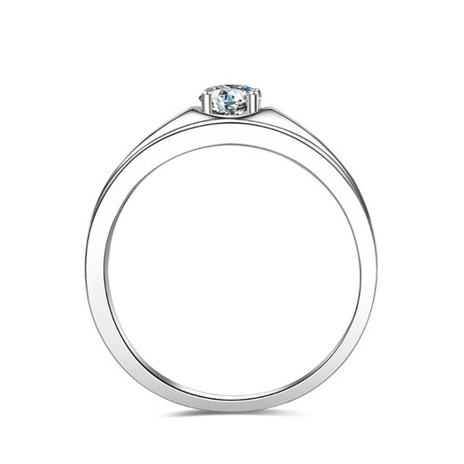 AVHE platinum cultivated diamond brushed frosted wide diamond ring four-prong business men's wedding gift Chinese Valentine's Day pair of rings platinum wide brushed men's ring - D color 20 points VVS 9-20 ring can be consulted