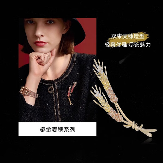 Farcoko brooch, high-end female luxury brand jewelry, corsage, wheat ear accessories, 520 gift for girlfriend and wife, dazzling color