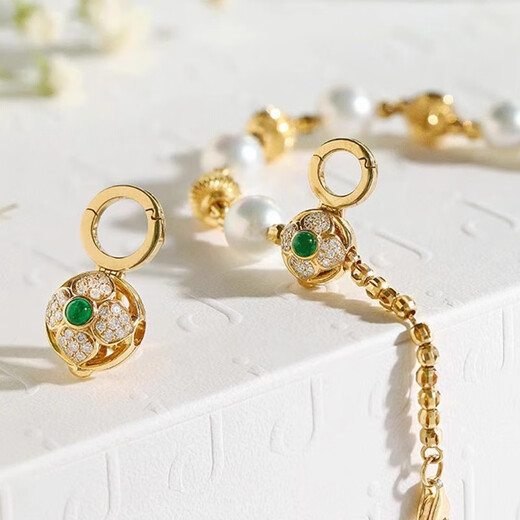 Fat Donglai's same style 18k gold universal buckle plated 18K gold full diamond rope double safety switch diy versatile necklace double white gold (double open No. 1)