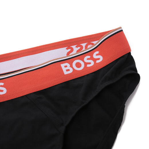 雨果博斯（HUGO BOSS）男士棉质徽标腰带三角内裤三件套装男装礼物男 50495435 967 黑色多色 XS