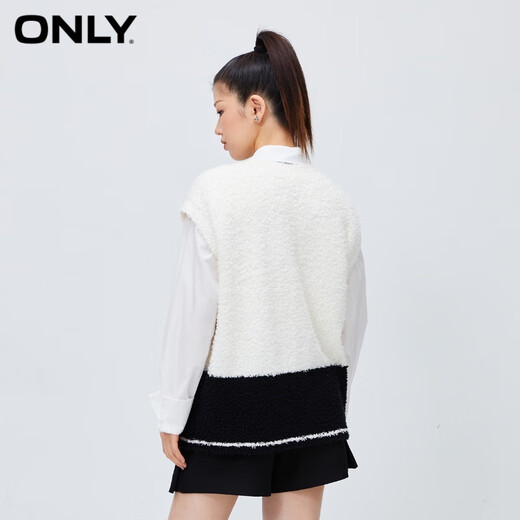 ONLY autumn and winter casual V-neck sleeveless cute panda loose sweater women 12343H002 A43 cream white NEW CREAM S 160/80A
