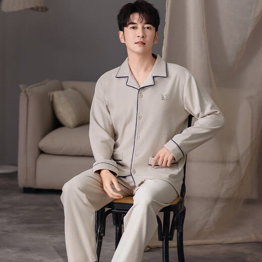 Modaler warmer Samt-Pyjama für Herren im Herbst und Winter, 24 neue warme Langarm-Hosen, Heimkleidung, Winter, dünner Samt, großer Anzug, 26M9195 L