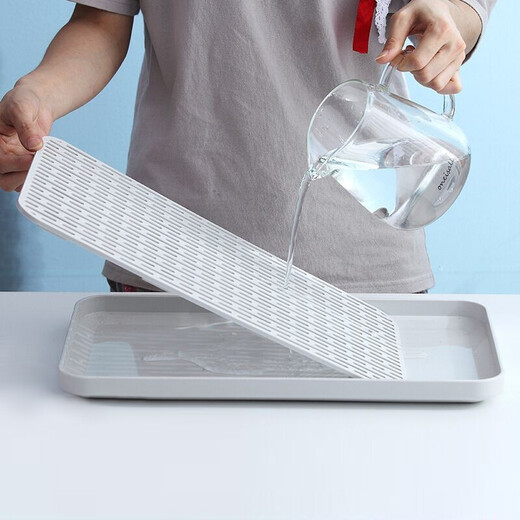 Yihutea (YIHUTEA) creative household drain tray tea tray multi-functional plastic tea tray saucer fruit tray storage drain tea tray household drain tray - large size