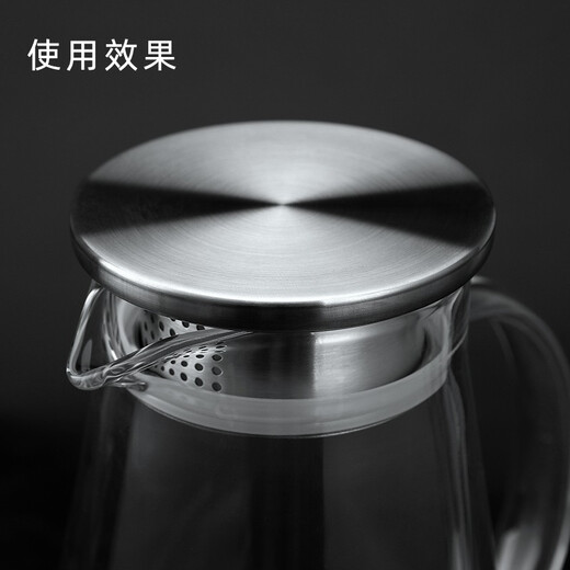 Pipinlong high borosilicate glass cold water kettle lid accessories stainless steel glass lid teapot 304 stainless steel with filter lid 304 stainless steel lid (silver)