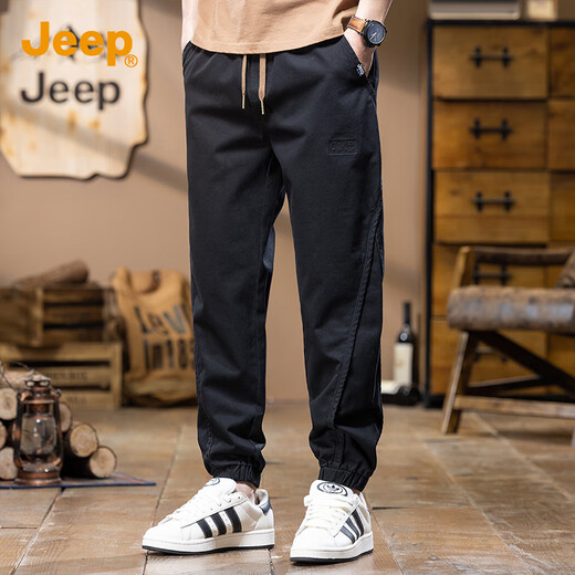 吉普（JEEP）男士工装休闲裤男2025春季新款高端束脚裤百搭宽松哈伦长裤子男裤