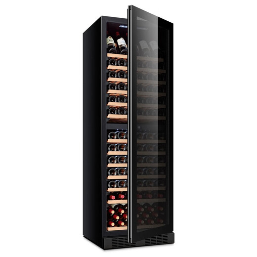 PULADI large capacity red wine cabinet constant temperature wine cabinet embedded air-cooled compressor home wine office refrigerator black full glass door dual temperature 416L 150 bottles