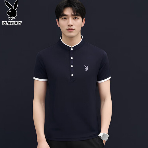Playboy (PLAYBOY) short-sleeved T-shirt men's 2025 summer men's loose trendy bottoming shirt casual Korean men's T-shirt tops