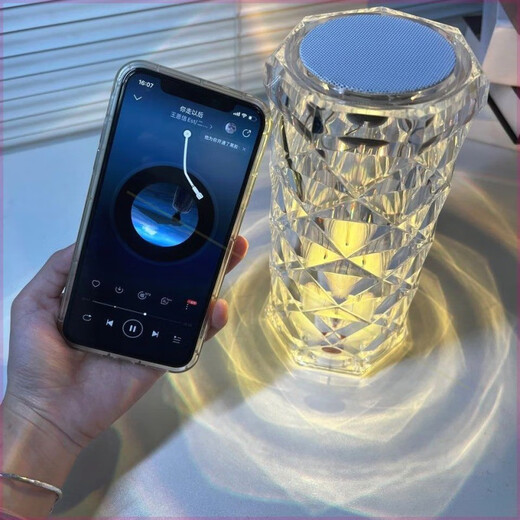 Yaotian Rose Bluetooth Audio Ambience Light Internet Celebrity Crystal Rechargeable Table Lamp ins Gift Room Mood Romantic Night Light Rose Lamp - No Bluetooth Music 16 Colors + Remote Control Rechargeable Model