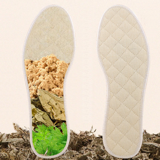Mugwort Linina plantera de plantilla absorbente y desodorizante de los pies de sudor suave y desodorizantes se puede lavar en todas las estaciones 1 par de beige-sweat-absorbente y desodorizante 42 tamaños
