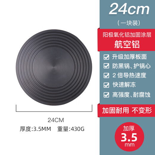 Kawashimaya kitchen gas stove heat conduction plate household heat conduction pad thawing plate protection pot anti-burn black heat conduction plate heat conduction plate (diameter 24CM)