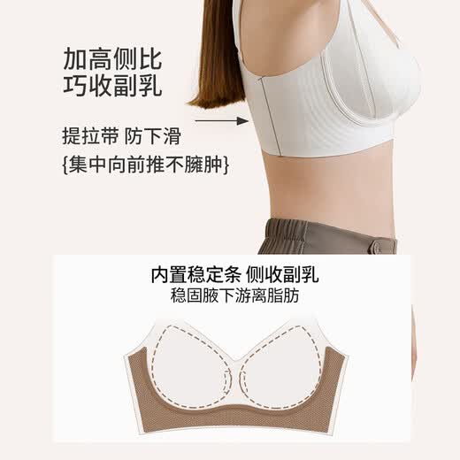 Ancient and modern (GUJIN) anti-gravity lifting bra for women with large breasts, small breasts, no trace, no wire rings, gathering secondary breasts, anti-sagging, outward expansion bra