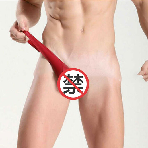 Sexy underwear, men's thong, iron ring, men's underwear, sexy fully transparent T-pants, passion free, style one black, one size fits all, sexy pajamas for boys, adult sex toys