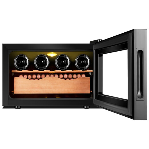 Kelong intelligent constant temperature moisturizing cedar wood naked home living room small cigar cabinet red wine cabinet 25C black cigar red wine style