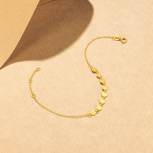 Saturday Fortune (ZLF) yellow 18K gold bracelet for women with sporadic twinkling geometric meteors as a holiday gift for girlfriend, sold out, adjustable 16+3cm