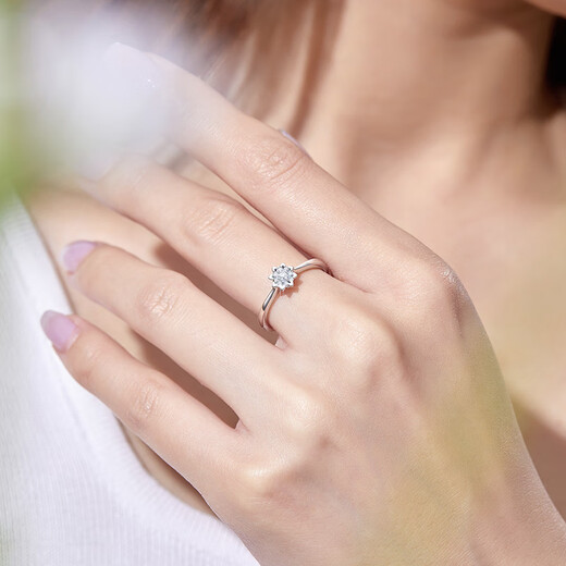 Happy Diamond Birthday Gift 80 Points Effect Diamond Ring Live Adjustable Diamond Ring Proposal for Girlfriend