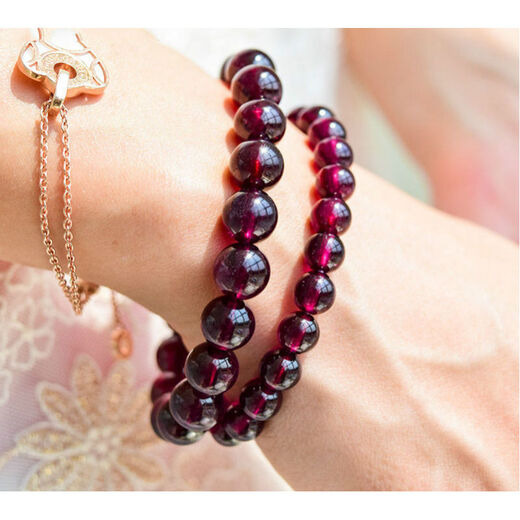 Moshe 7A Brazilian purple tooth black garnet bracelet, imperial purple round bead single circle bracelet, gift for wife, 7A+8.5MM