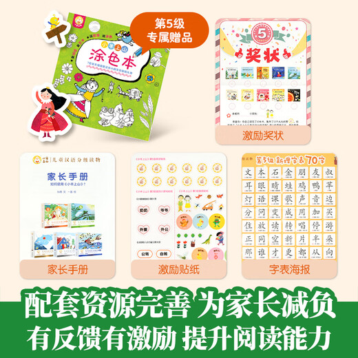 【赠识字扑克】小羊上山儿童汉语分级阅读读物+闯关游戏全套第123456级 绘本3-6岁宝宝睡前汉语汉字启蒙识字早教睡前亲子互动幼小衔接图画故事书 小羊上山分级读物+闯关游戏+字卡扑克牌：第5级