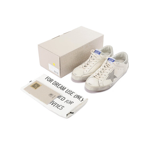
GOLDEN GOOSE Golden Goose Men's Super Star Star Pattern Lace-up Retro Old Dirty Shoes GMF00102 F005359 11166 White Gray Tail Gray 41