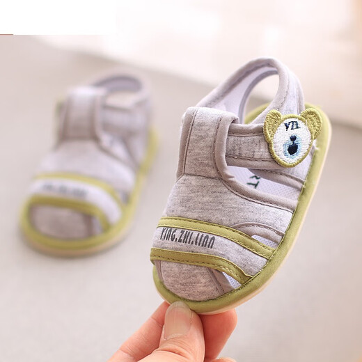 G.Duck Kids Little Duck Duck 0-1 ans Sandales de bébé Été hommes et femmes Chaussures pour tout-petits 6-12 mois Chaussures en tissu nouveau-nés Tissu respirant A-2033 Green clair taille 12 Taille 10.5 cm Recommandé pour 1 à 5 mois