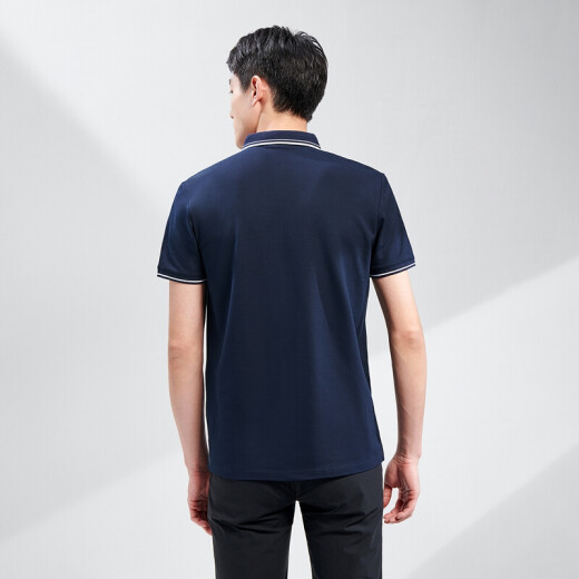 HLA Hailan House short-sleeved POLO solid color basic pique fabric pullover HNTPD2Q038A Navy Blue (38) 175/92Y (50)cz