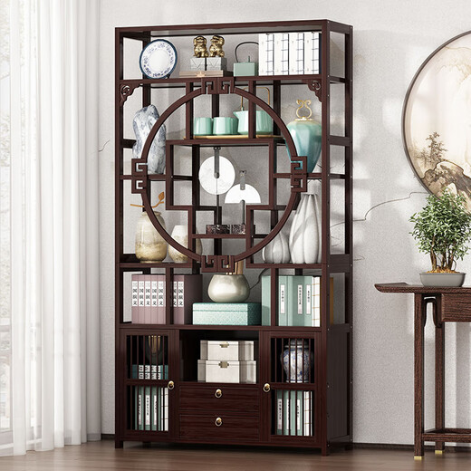 Craftsman's Heart Bogu Estante de Madera Maciza Nueva estantería China Duobaoge Estante de partición de Oficina Té Sala de té Vitrina 06 Estilo Regular 55 Largo Engrosado