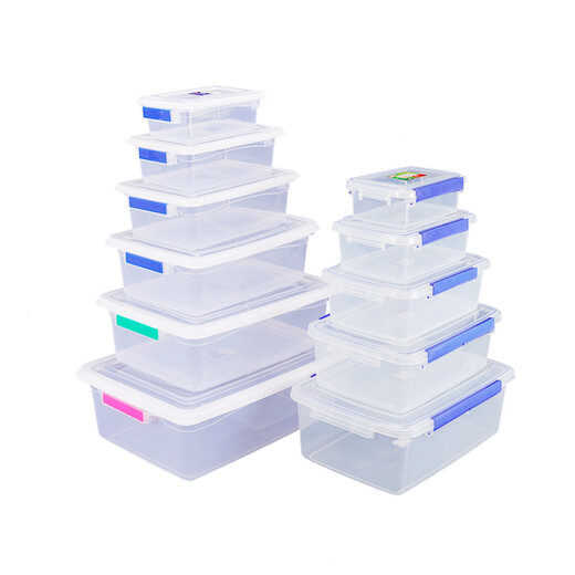 Plastik Frischwahrnehmungsbox Rechteckige transparente versiegelte Kiste mit Deckel mit LID LIGE COMMERTAR COST KOBEN KITCHE PAHREN [9902] Verdickte Hochdichtung 15 Liter 45,5*31,5