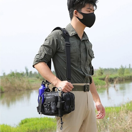 Jamis Lure Bag Multi-functional Lure Waist Bag Fishing Rod Bag One-shoulder Crossbody Rod Lure Backpack Raft Rod Bag Scorpio Black Camouflage