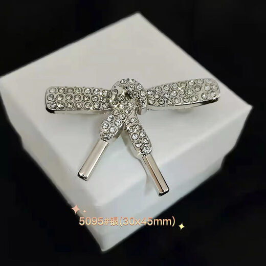 Suiyuxianyan new Hao stone diamond brooch bow tie pin anti-exposure fashion accessories design 5096 (37x57mm)