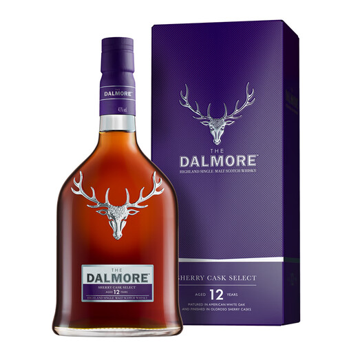 大摩（DALMORE）苏格兰单一麦芽威士忌 原瓶进口洋酒 12年 英国高地核心产区 大摩12年雪莉桶 700mL 1瓶