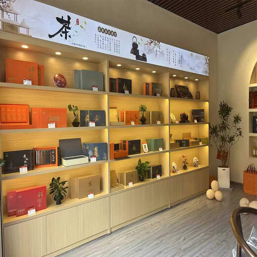 Shuangyou supermarket liquor cabinet counter white and red wine display display cabinet custom gift tea cabinet specialty commercial shelf paint-free board 100*30*200