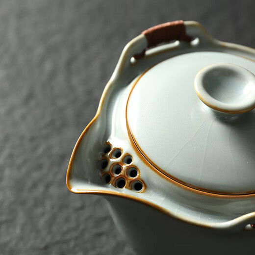 Dongmingtang Ru kiln hand holding pot anti-scalding ceramic teapot single pot large capacity kung fu tea set teacup set teapot for home use Ru kiln hand holding pot (single pot 1) simple package 270ml