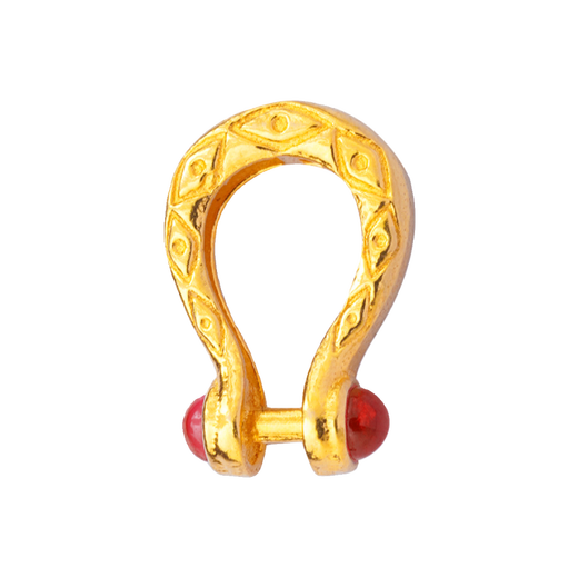 Fat Donglai same style K gold buckle head 18K gold accessories DIY ancient gold inlaid gem buckle handmade bracelet bracelet No. 4 18K gold fist buckle*1 about 0.3 grams