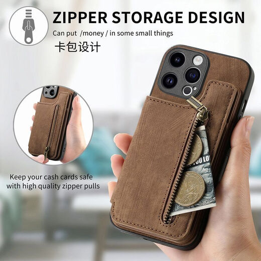 OPPO [original quality] Find X5Pro mobile phone case full-inclusive X5 card bag K11X anti-fall K10X wallet case strap temperament black + [zipper wallet case] Please carefully choose the mobile phone model