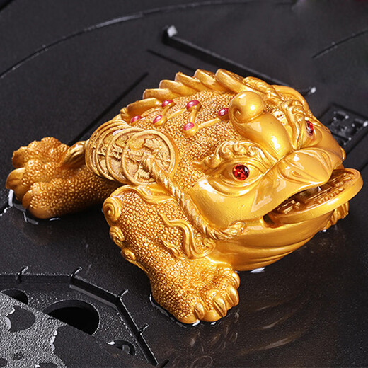 Ci De Tang Tea Pet Ornaments Color Changing Three-Legged Golden Toad Can Raise Pixiu Kung Fu Tea Ceremony Creative Tea Play Tea Set Big Toad New Large Money Bag Stepping Toad Turns Red Main Image