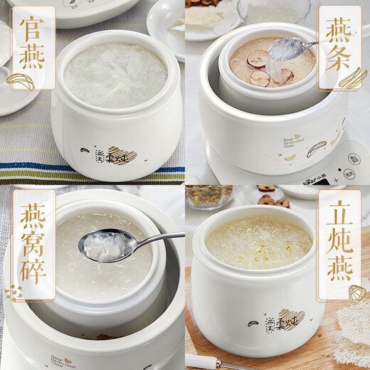 Bear bird's nest stew pot electric stew pot electric stew pot stew pot water-proof stew pot ceramic mini soup pot health pot full ceramic triple lid water lock 0.6L DDZ-B06R1